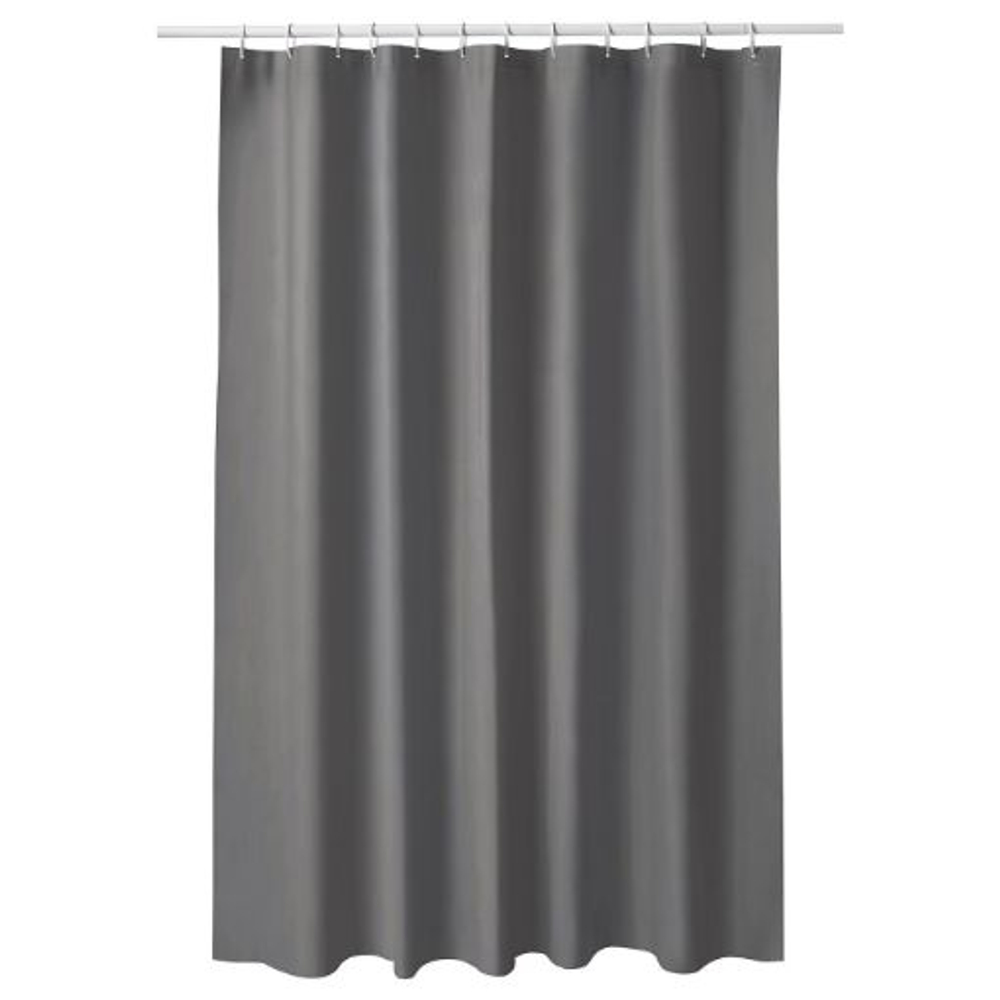 IKEA Штора для ванной LUDDHAGTORN, серая, 180х200 см