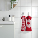 Полотенце гостевое IKEA MAJSMOTT красное c бежевым рисунком 30х50 см, 2 шт. (из Финляндии)