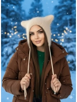 Шапка с ушками зимняя ангора вязаная