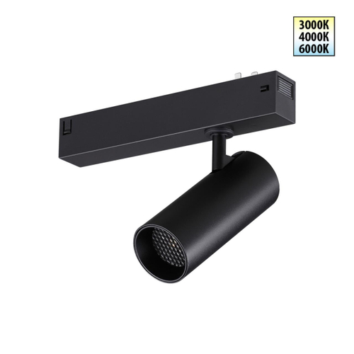 359956 PORT NT25 220 черный Трековый светильник с переключ. цв. темпер. IP20 LED 3000К\4000К\6000К 12W 90-240V VECTOR