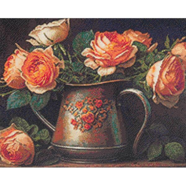 Алмазная (кристальная) мозаика Cristyle, Натюрморт. Розы в кувшине, 50х40 см