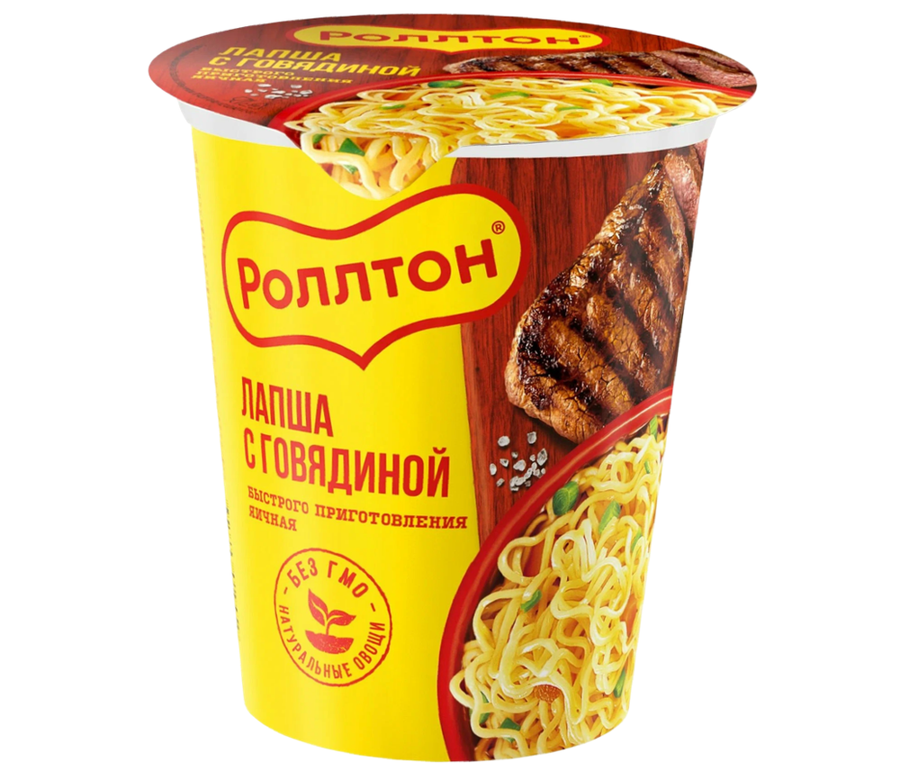 Лапша Роллтон с говядиной стакан 70г
