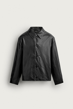 КУРТКА-РУБАШКА ИЗ ИСКУССТВЕННОЙ КОЖИ С ОТСТРОЧКОЙ — ZARA