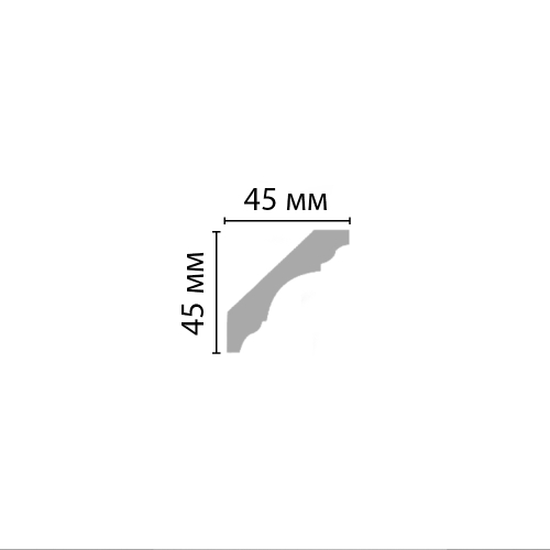 Плинтус потолочный гладкий Decomaster 96215 45х45х2400мм