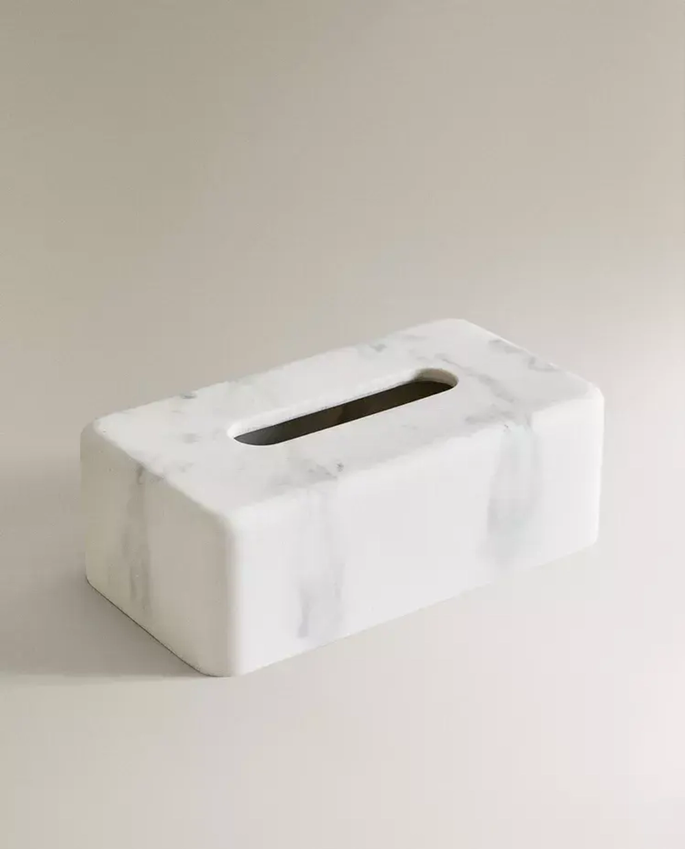 ZARA HOME КОРОБКА ДЛЯ САЛФЕТОК С МРАМОРНЫМ УЗОРОМ, СЕРЫЙ
