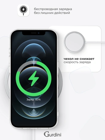 Чехол накладка iPhone 12/12 Pro 6.1" Gurdini силикон Ultra Twin 1 mm прозрачный
