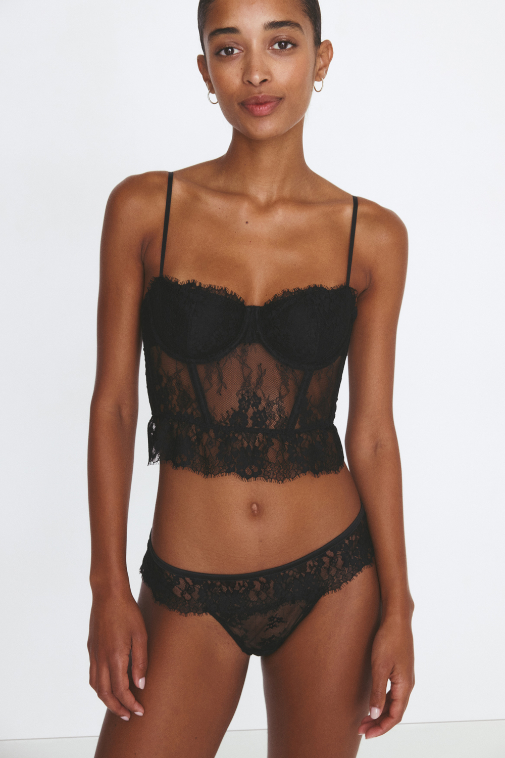 Кружевные трусы-стринги, 2 шт. — Светло-коричневый — H&M 1346220