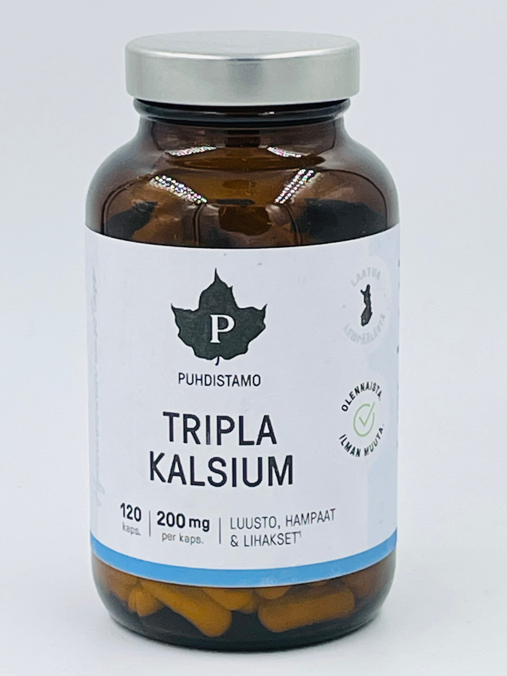 Тройной Калций Puhdistamo Tripla Kalsium, 120 капсул (из Финляндии)