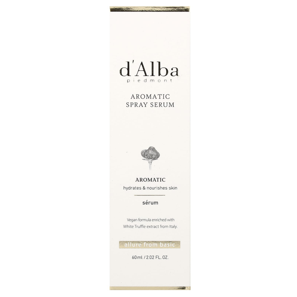 d'Alba, ароматическая сыворотка-спрей, 60 мл (2,02 жидк. унции)