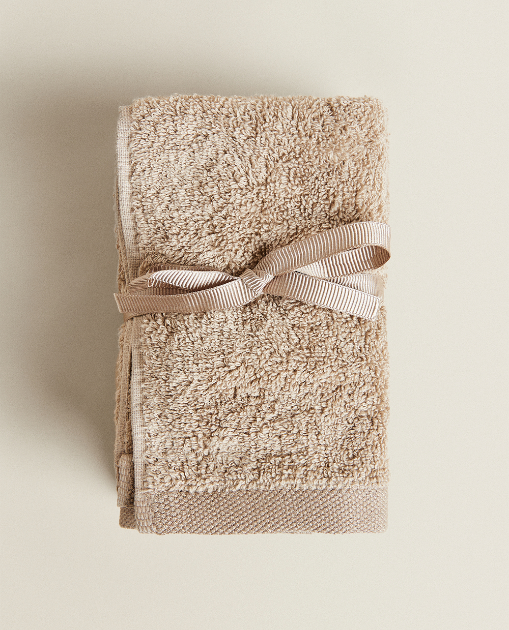 ZARA HOME (НАБОР ИЗ 3 ШТ.) ПОЛОТЕНЦЕ ИЗ ВЫСОКОКАЧЕСТВЕННОГО ХЛОПКА, БЕЖЕВЫЙ