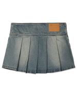 Юбка Low-waist Unblalnce Denim Pleats Mini