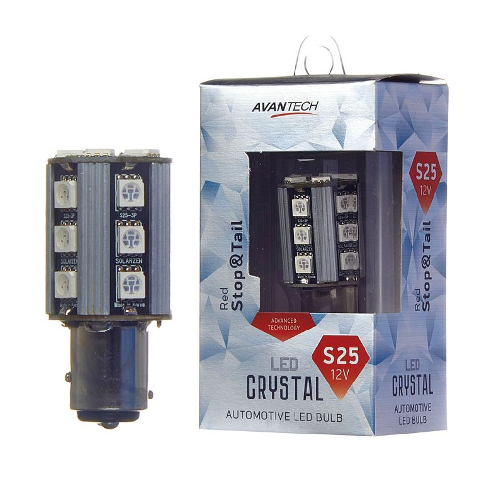 Лампа светодиодная Avantech 12V LED S25 BAY15D (красный), 1 шт. ALB0121