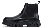 FAIRWHALE Split Cow Leather, Top Grain Cow Leather Ankle Boots Men"s Black