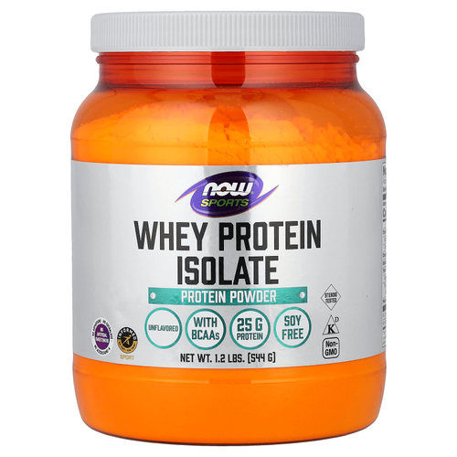 NOW Foods, Sports, изолят сывороточного протеина, без добавок, 544 г (1,2 фунта)