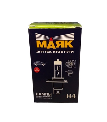 Автомобильная галогеновая лампа Маяк SUPER WHITE Н4 12V 60/55W P43t
