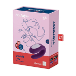 Фиолетовый вибратор 9см для пар с управлением через приложение Satisfyer Double Joy