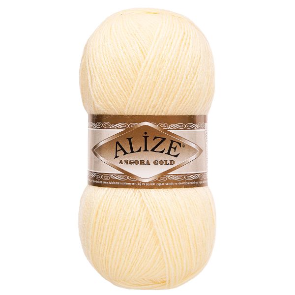 Пряжа Alize (Ализе) Angora Gold / уп.5 мот. по 100 г, 550м, 001 кремовый A