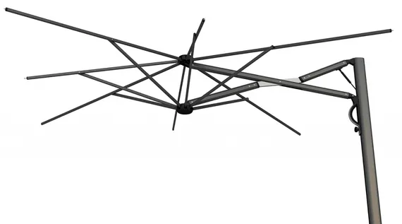 Зонт для кафе профессиональный Astro Carbon, 350х350 см, графит, слоновая кость