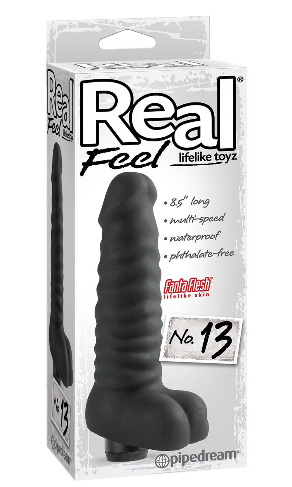 Чёрный реалистичный вибратор Real feel №13 - 21 см. (Цвет: черный)