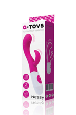 Вибратор для G-точки с клиторальным стимулятором A-Toys (10 режимов) (Цвет: малиновый с белым)