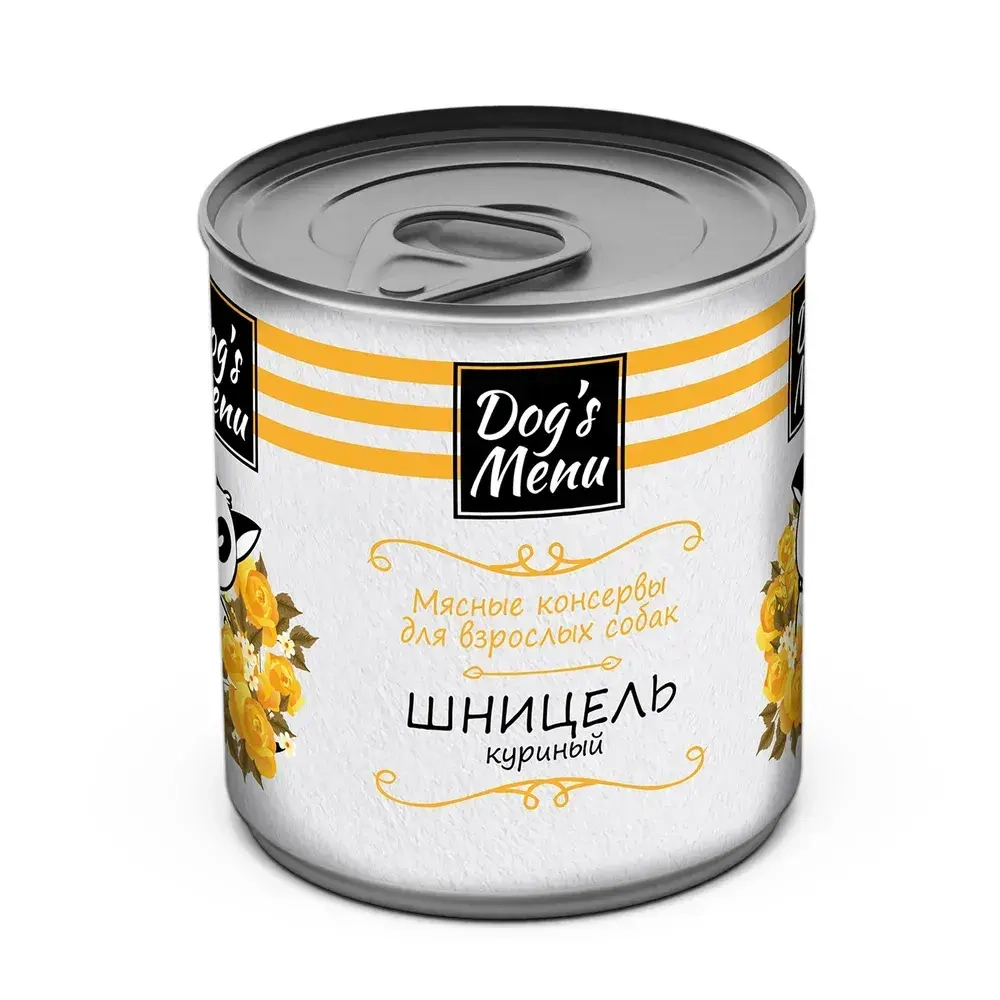 DOG'S MENU Мясные консервы для взрослых собак Шницель куриный, 750 г
