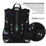 Ранец BRAUBERG PREMIUM, 2 отделения, с брелоком, "Digital spider", LED-ЛАМПОЧКИ, 38х29х16 см, 273101