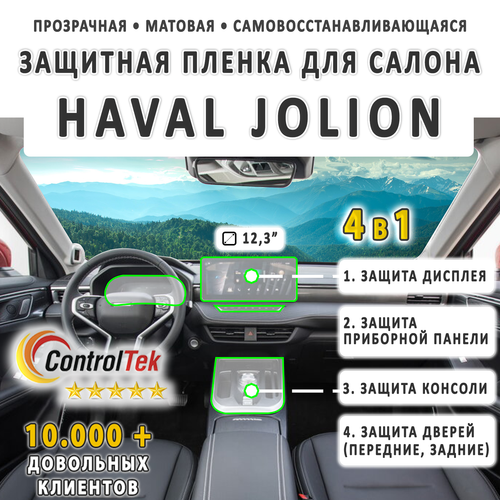 HAVAL JOLION (2021) - комплект защитных матовых пленок 4 в 1. Пленка защитная ControlTek HYBRID со слоем TOP COAT. Толщина: 6 mil. (175 мкм.)