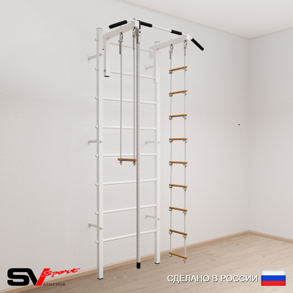 Шведская стенка Sv Sport усиленная 616 (Турник стандарт/Канат/Лестница/Трапеция)