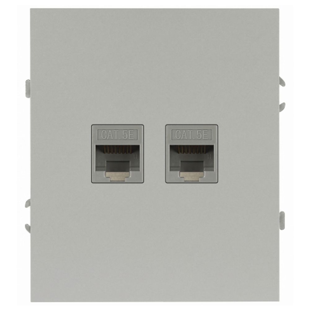 Розетка ЭРА Arktik 16-3108-03 информационная двойная 2XRJ45 алюминий | Эра Arktik