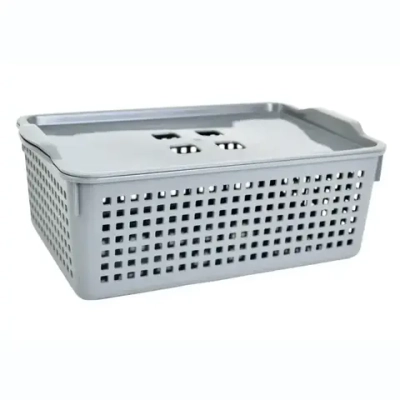 Корзинка Лофт 3,8л 295х105 мм с крышкой (серый)