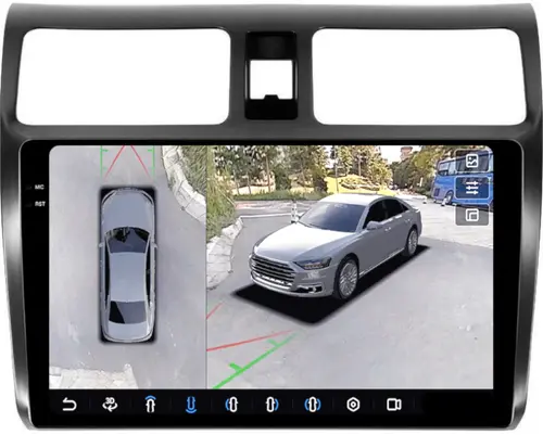 Магнитола для Suzuki Swift 3 2004-2010 - FarCar BX3056M-360 монитор 10.36" 2K QLED на Android 13, Быстрая, CarPlay, 4G SIM-слот, 4 камеры в комплекте