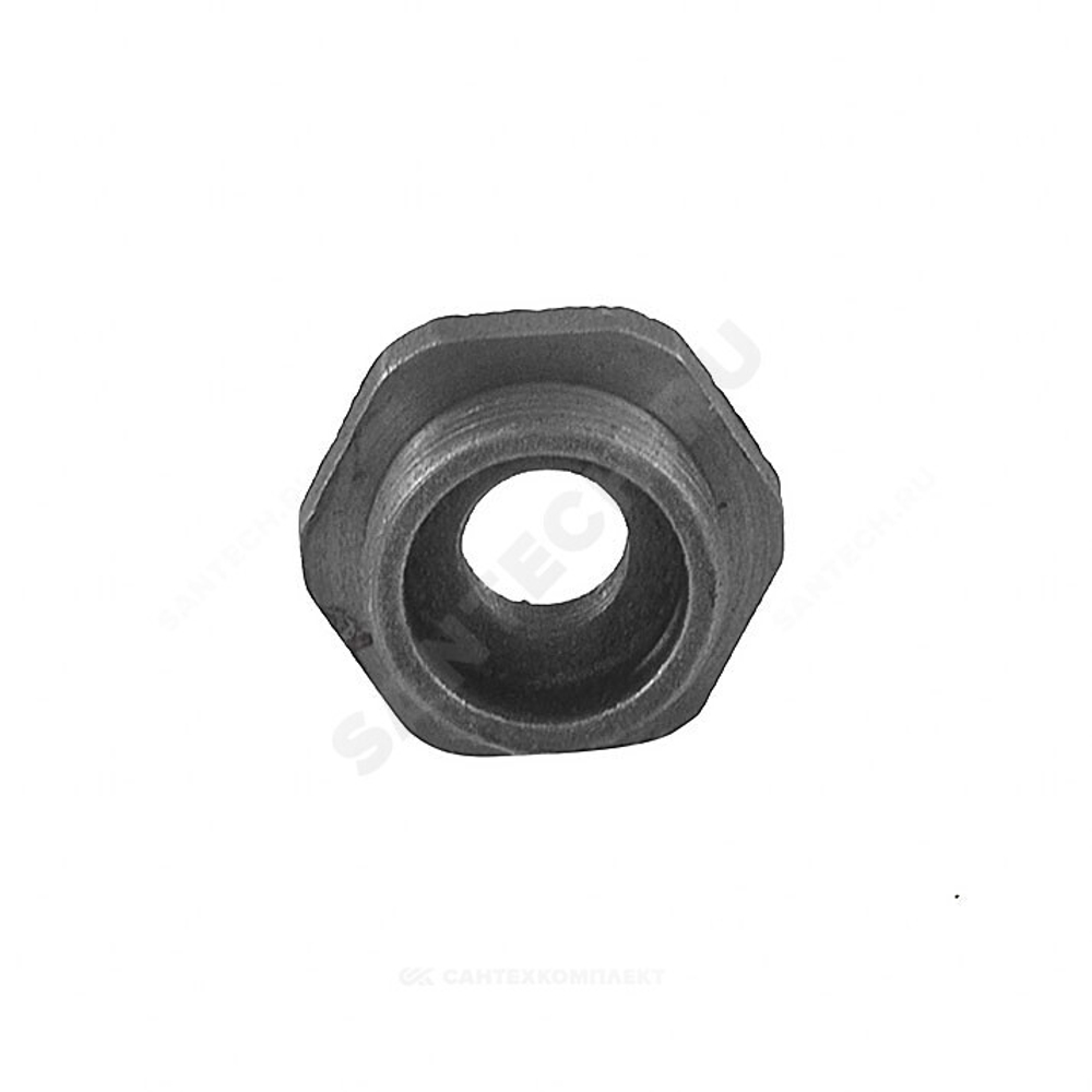 Заглушка (пробка) проходная 1 1/4"x3/4" левая резьба для чугунных радиаторов QLCX