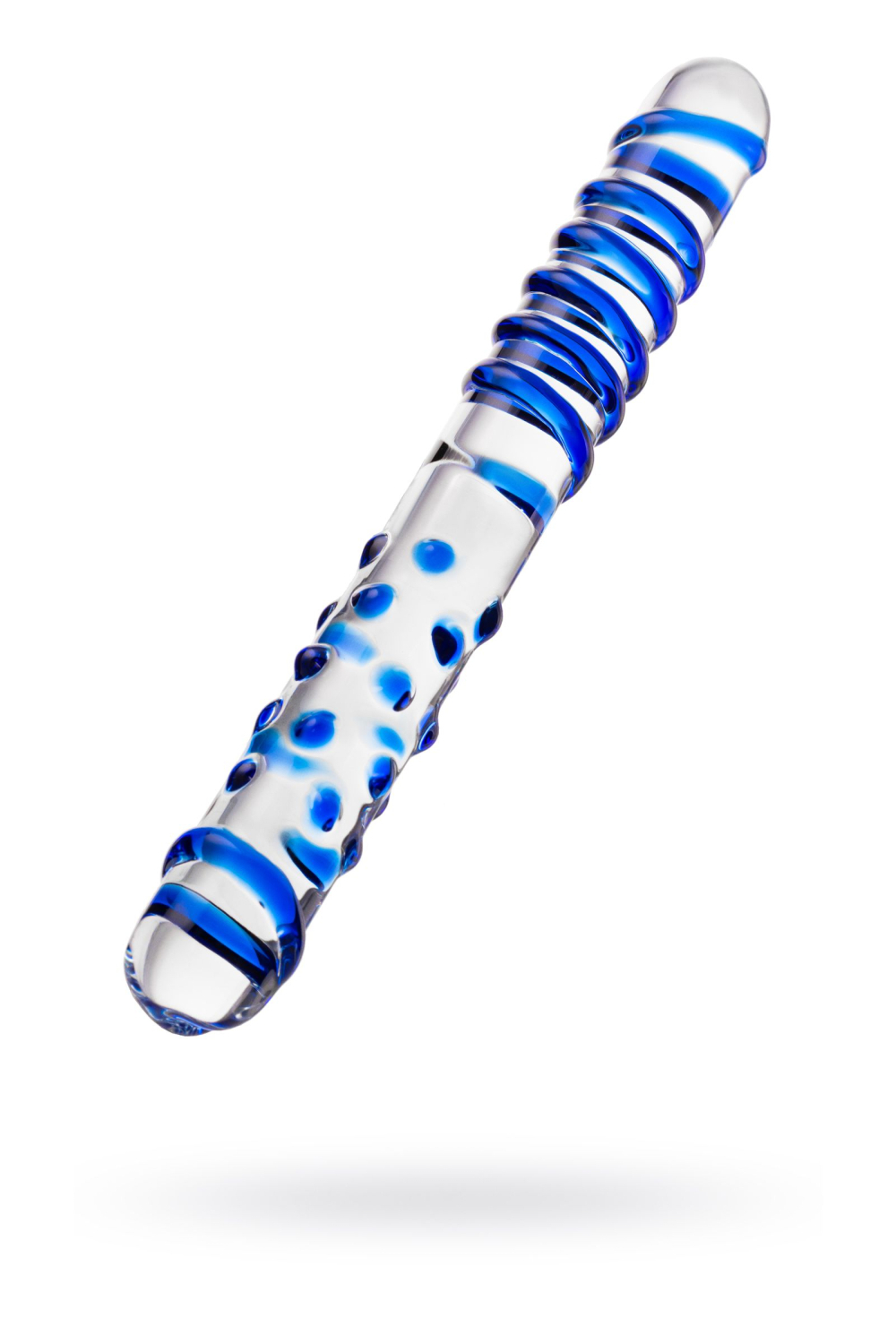 Двусторонний фаллоимитатор Sexus Glass, стекло, прозрачный, 22 см (912087)