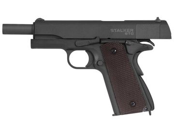 Пистолет пневматический Stalker STC (Colt 1911A1) к. 4.5мм, металл, 100м/с, Hop-Up, Blowback, магазин 17 шариков, серый, 900г.