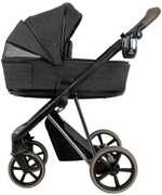 Детская коляска Roan Sol Vintage Luxury 2.0 3 в 1 с автокреслом Pituso Baesa Pro Black,Beige Canopy PIX/55/D Pixel/Dark/Nickel/руч.Cappuccino