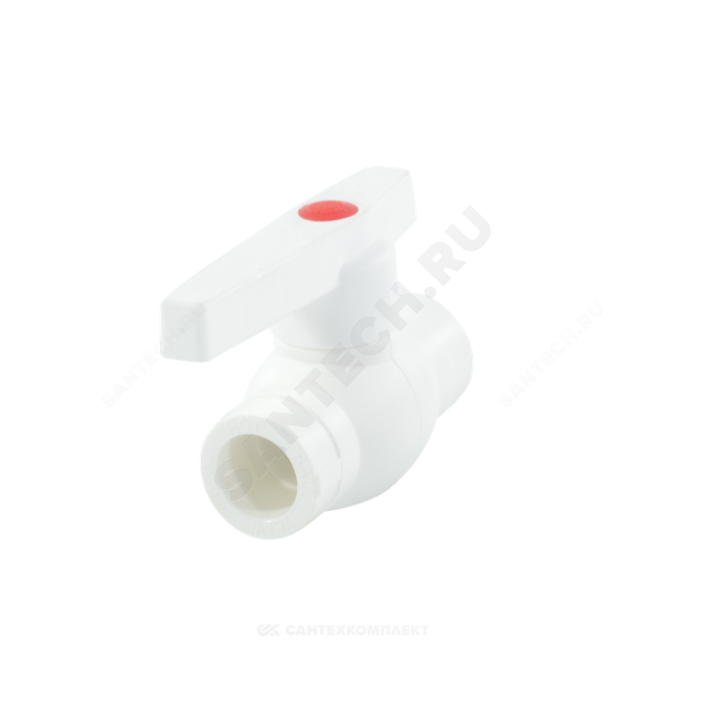 Кран шаровой PP-R белый Дн 50 внутренняя пайка OPTIMA VALFEX VALF 10145050