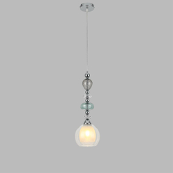8294/1A MODERNI LN26 367 хром/белый/прозрачный, металл/стекло/хрусталь Подвес E27 1*60W 220V GANNA
