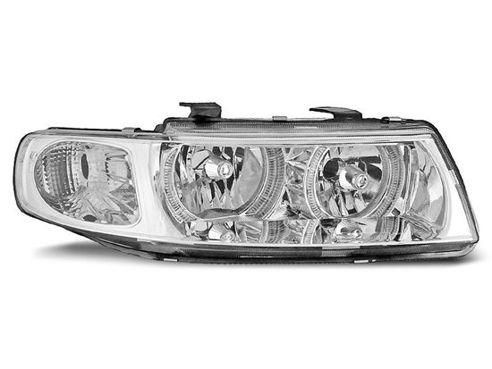 Передние фары Seat Leon 1/Toledo 2 angel eyes chrome