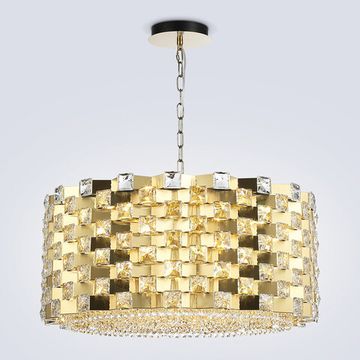 Подвесная люстра с хрусталем 18*E14 LH41009 латунь/прозрачный High Light Crystal Ambrella