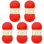 Пряжа Alize (Ализе) Baby Best / уп.5 мот. по 100 г, 240м, 056 красный A