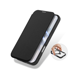 Прозрачный чехол книжка с поддержкой MagSafe от Dux Ducis для iPhone 17, серия Skin X Pro Series Case (версия с магнитной откидной подставкой)