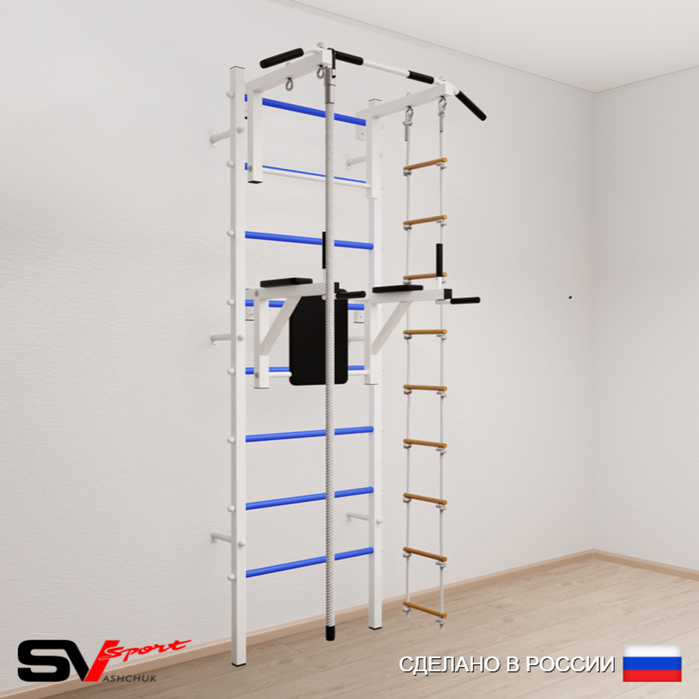 Шведская стенка Sv Sport усиленная 675 (Турник стандарт/Брусья/Канат/Лестница)