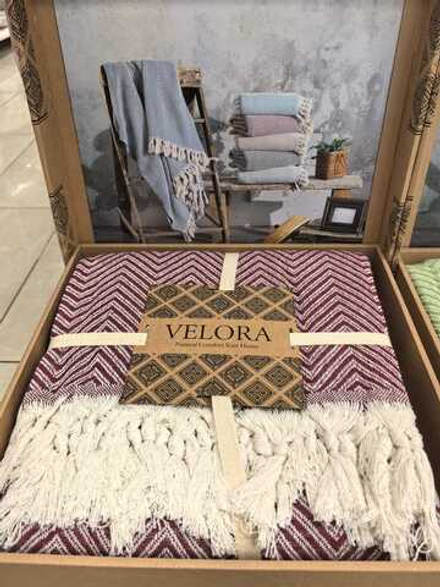 Velora Home Плед Двухцветный-2 V дизайн бордовый цвет 200х230 100% Хлопок