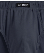 Мужские трусы слипы классика Atlantic, набор 5 шт., хлопок, серые + графитовые + черные + изумрудные + эспрессо, 5SMP-003