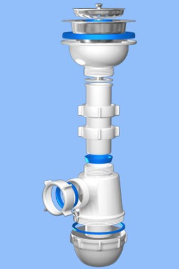 Сифон бутылочный 3,5"х40 Грот      A0150   Ани