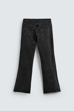 ZARA ДЖИНСЫ FLARE FIT С РАЗРЕЗАМИ, ЧЕРНЫЙ