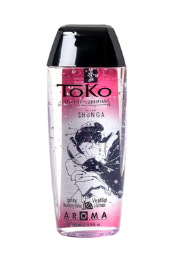 Вкусовой лубрикант Shunga Toko Aroma, клубника и шамп, 165 мл
