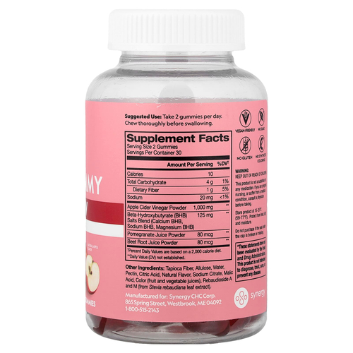 Flat Tummy, Keto ACV, жевательные таблетки, со вкусом натурального яблока, 60 жевательных таблеток