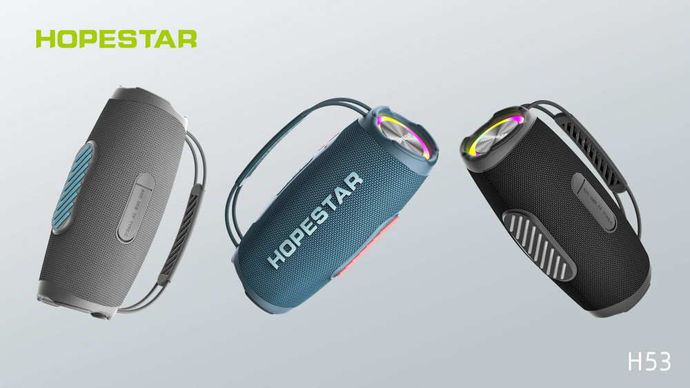 Беспроводная колонка Hopestar H53, световые эффекты, влагозащищенный корпус, поддержка microSD, 35 Вт, gray