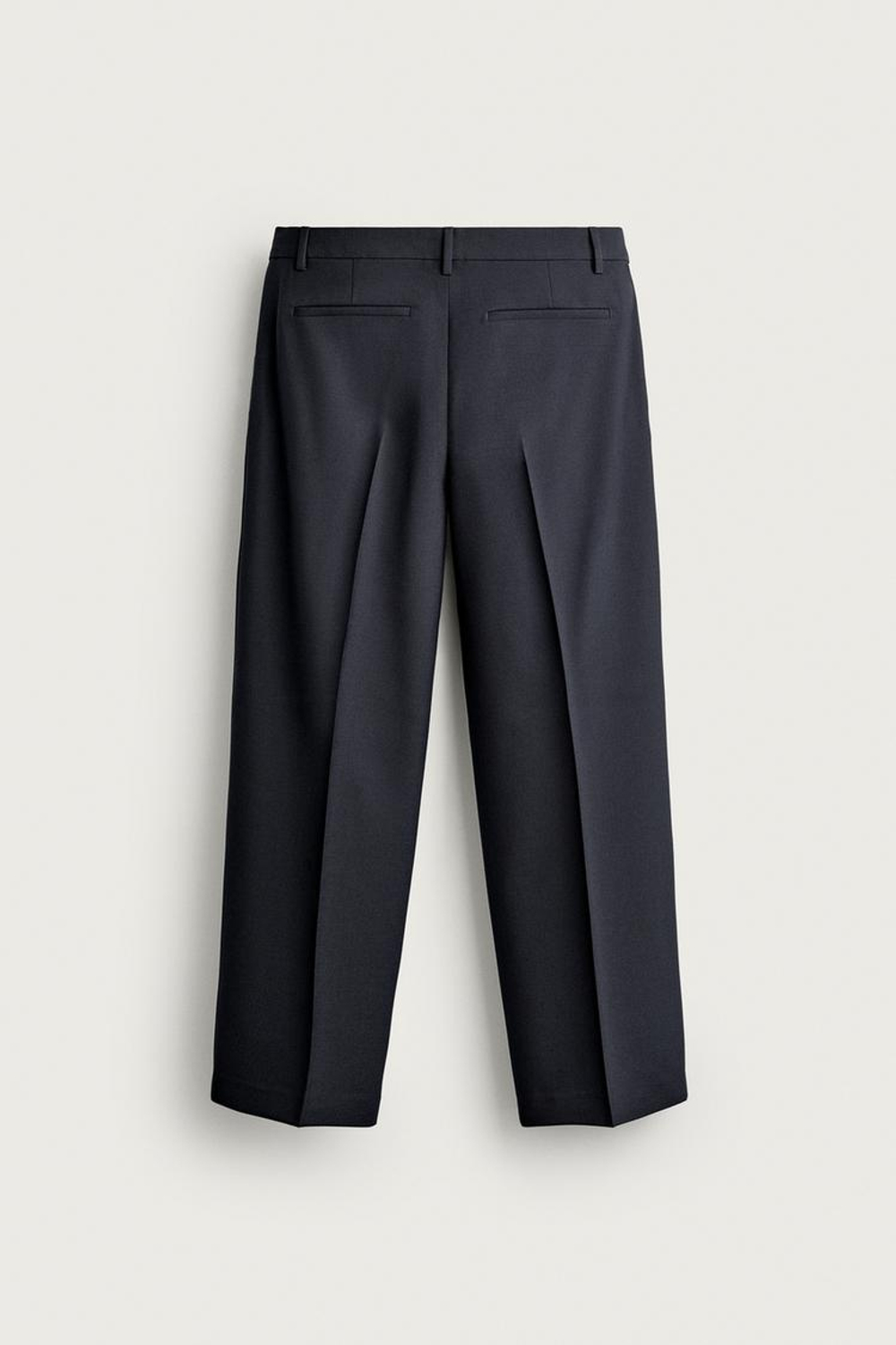 ZARA БРЮКИ RELAXED FIT СО СКЛАДКАМИ, МОРСКОЙ СИНИЙ